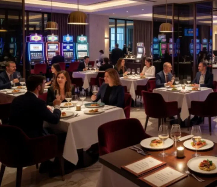 Gosti večeraju u elegantnom casino ambijentu restorana Zagrebia
