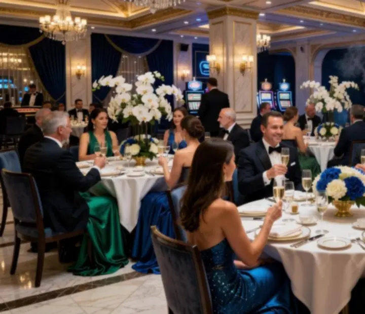Gala večera u casino restoranu Zagrebia sa svečanim dekorom